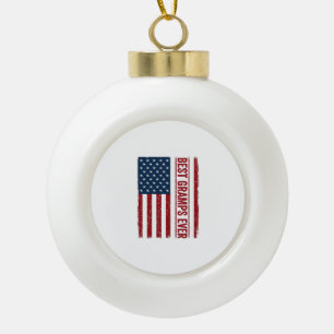 Bester Opa Ever Patriotische Flagge Vektor Design_ Keramik Kugel-Ornament
