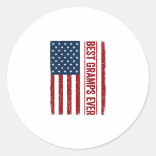 Bester Opa Ever Patriotische Flagge Vektor Design_ Runder Aufkleber
