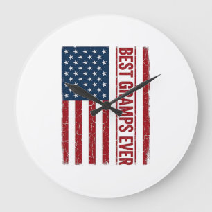 Bester Opa ever patriotisches Flaggenvektor-Design Große Wanduhr