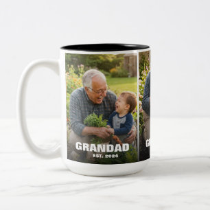 Bester Opa Fett Foto-Collage Zweifarbige Tasse
