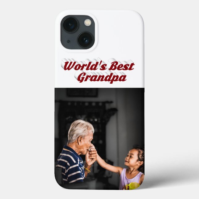 Bester Opa Foto bordeauxroter Text Case-Mate iPhone Hülle (Rückseite)