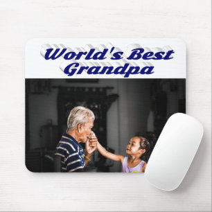 Bester Opa-Foto dunkelblauer Text Mousepad