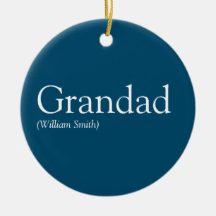 Bester Opa, Großvater, Papa Definition Blau Keramik Ornament