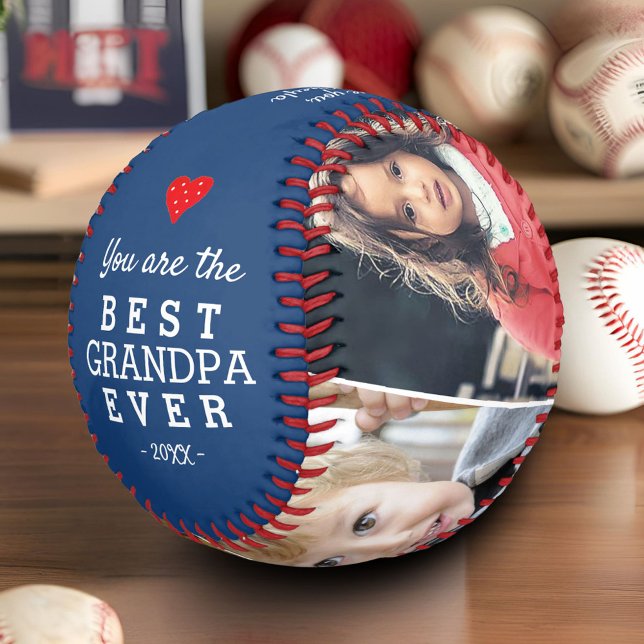 Bester Opa Herz 4 Foto-Collage Baseball (Von Creator hochgeladen)