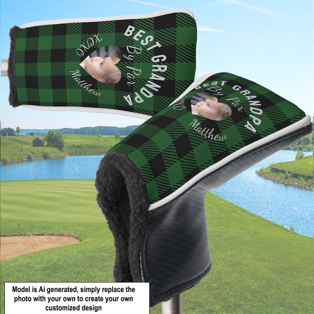 Bester Opa, individuelles Kinderfoto, grüner Buffa Golf Headcover (Von Creator hochgeladen)