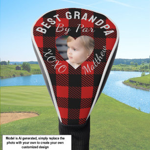 Bester Opa Individuelles Kinderfoto Roter Buffalo  Golf Headcover