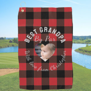 Bester Opa, individuelles Kinderfoto, rotes Buffal Golfhandtuch