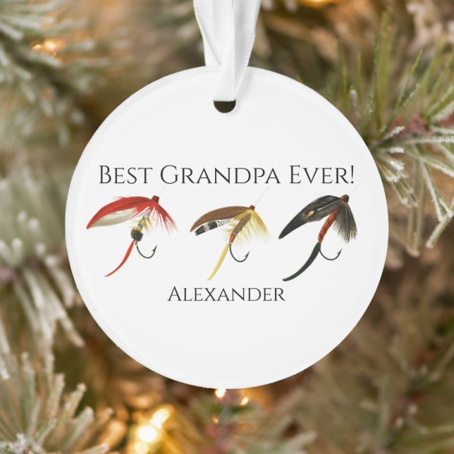 Bester Opa je! Fisch Fischer Fliegenfischer T Ornament (Baum)