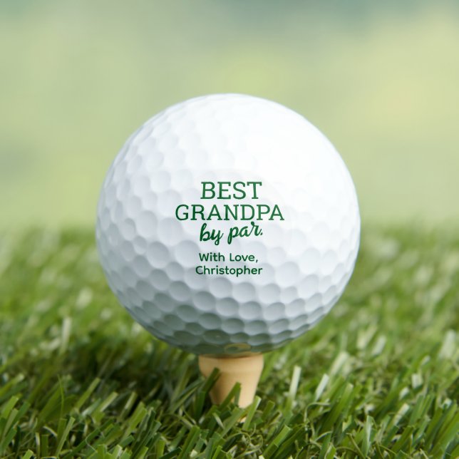 Bester Opa nach Par Modern Green Typography Custom Golfball (Insitu T-Shirt)