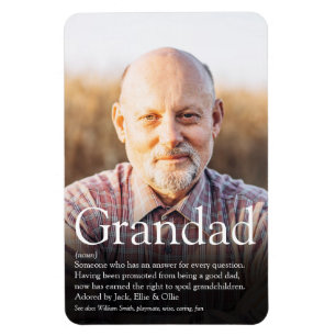 Bester Opa, Opa, Papa Definition Foto Magnet
