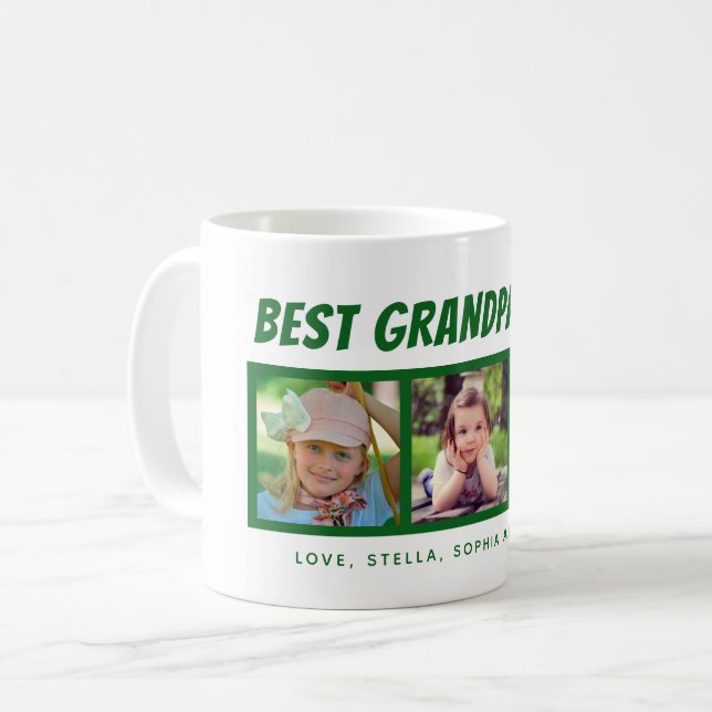 Bester Opa seit 3 Fotos Kaffeepause Tasse (Vorderseite Links)