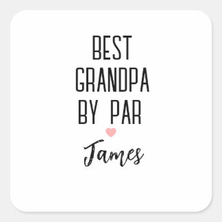 Bester Opa Von Par Benutzerdefinierter Name Quadratischer Aufkleber