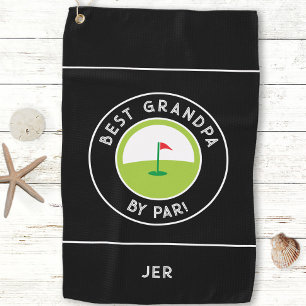 Bester Opa Von Par Lustig Benutzerdefiniert Schwar Golfhandtuch
