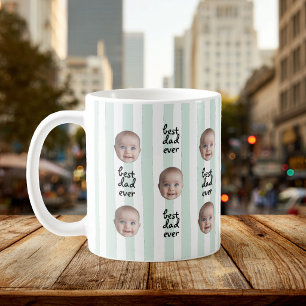 Bester Papa Aller Cute Streifen Baby Gesicht Foto Kaffeetasse