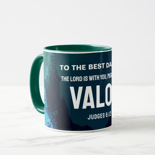 Bester Papa Aller MUTIGER MANN DES MUTES Christlic Tasse (Vorderseite Links)
