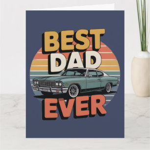 Bester Papa Aller Retro Vintage Türkis Muskelauto Karte