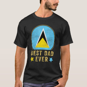 Bester Papa Aller Saint Lucian Vater Land Sai T-Shirt