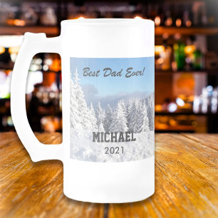 Bester Papa Aller Zeiten Benutzerdefiniertes Foto Mattglas Bierglas