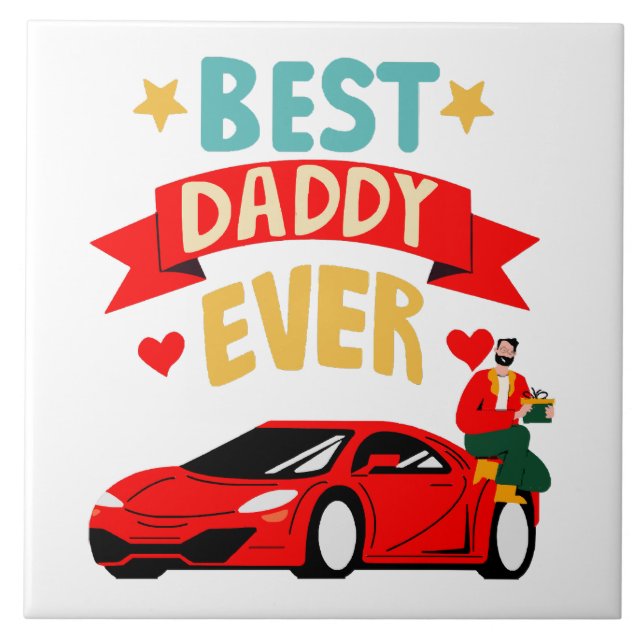 Bester Papa aller Zeiten Fliese (Vorderseite)