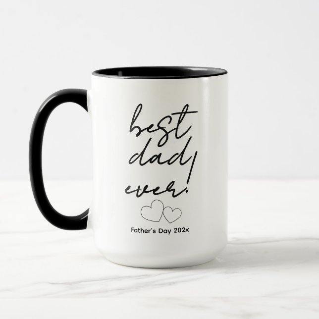 Bester Papa aller Zeiten! (Herzen) Tasse (Links)