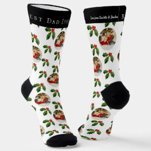 Bester Papa Aller Zeiten Kind Foto & Name Holly Be Socken