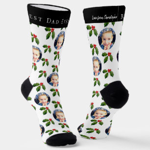 Bester Papa Aller Zeiten Kinderfoto Holly Berry We Socken