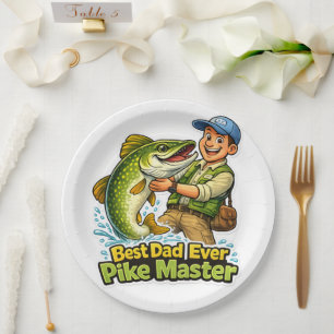 Bester Papa aller Zeiten Pike Master lustiger Angl Pappteller