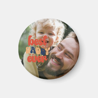 Bester Papa Aller Zeiten Retro Personalisiertes Fo Magnet