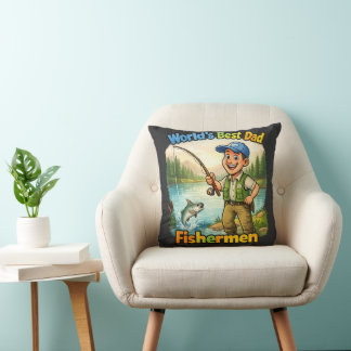 Bester Papa Angler am See Lustige Geschenkidee Kissen