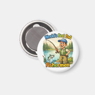 Bester Papa Angler am See Lustige Geschenkidee Magnet