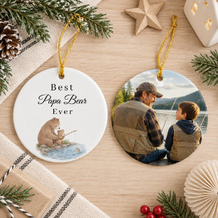 Bester Papa Bär überhaupt Sohn Angel Foto Keramik Ornament