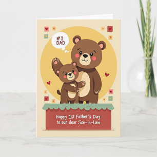Bester Papa Bärenumarmung Tag Karte