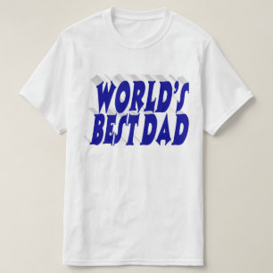 Bester Papa blaue 3D-Schrift T-Shirt