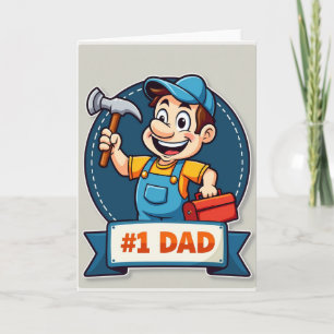 Bester Papa Cartoon Werkzeugkarte Karte