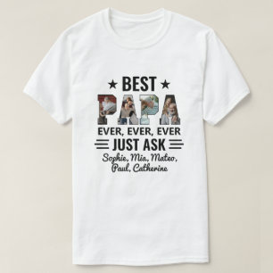 Bester Papa, der gerade Grandkids Foto Collage Gef T-Shirt