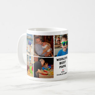 Bester Papa der Welt 8 Foto-Collage Kaffeetasse