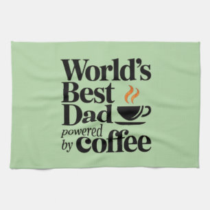Bester Papa der Welt - angetrieben von Kaffee Vate Geschirrtuch