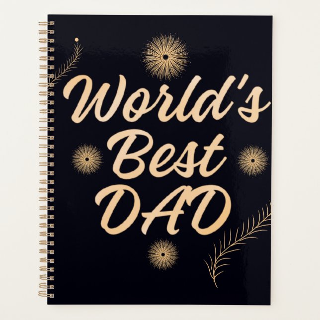 Bester Papa der Welt  Einfache Typografie Väter Planer (Vorderseite)
