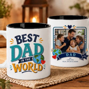 Bester Papa der Welt Foto-Tasse Zweifarbige Tasse