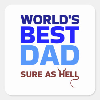 Bester Papa der Welt Lustig Coole Benutzerdefinier Quadratischer Aufkleber
