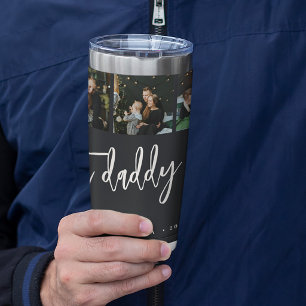 Bester Papa ever 5 Foto-Collage personalisiert Thermobecher