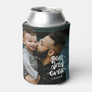 Bester Papa ever Benutzerdefinierte 2 Fotos Name G Dosenkühler