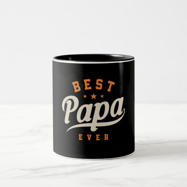 Bester Papa Ever Funny Vathday Zweifarbige Tasse (Mittel)
