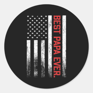 Bester Papa ever US-amerikanische Flagge Geschenk Runder Aufkleber