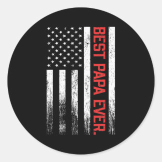 Bester Papa ever US-amerikanische Flagge Geschenk Runder Aufkleber