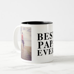 Bester Papa Ever Vater-Tag 2 Foto-Collage Zweifarbige Tasse
