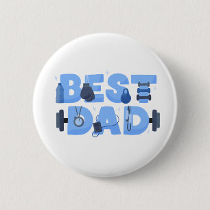 Bester Papa Fitness Workout Gym Vatertag Button