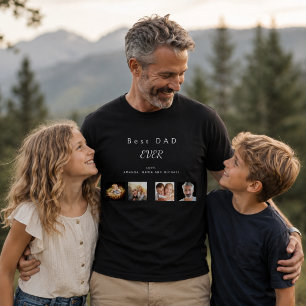 Bester Papa-Foto-Collage schwarz T-Shirt