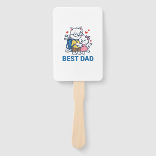 Bester Papa Golf Katze Umarmen Cute Vektor Design_ Fächer