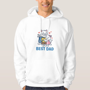 Bester Papa Golf Katze Umarmen Cute Vektor Design_ Hoodie